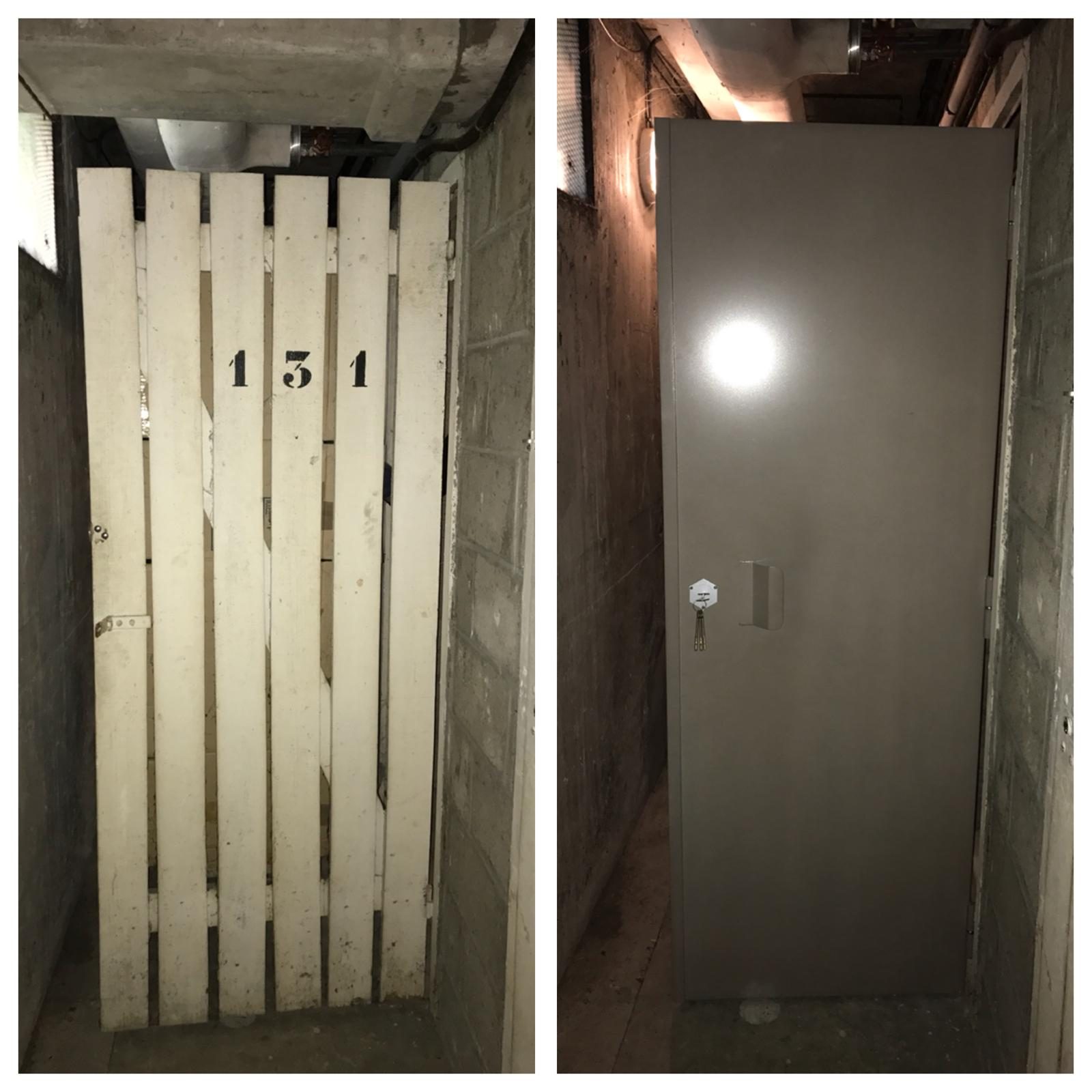 Remplacement d’une porte de cave en bois par un bloc-porte métallique anti-effraction à Ozoir-la-Ferrière — Serrurerie SESA