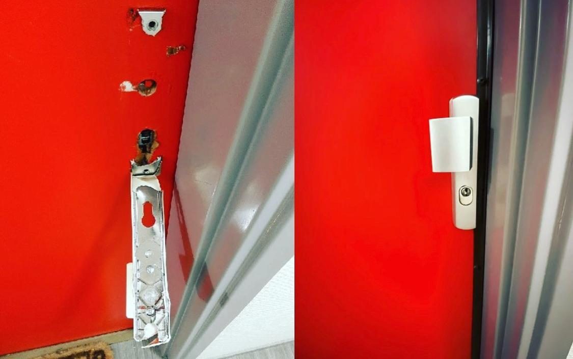 Pose d’une poignée blindée anti-arrachement sur porte d’entrée à Ozoir-la-Ferrière — Serrurerie SESA