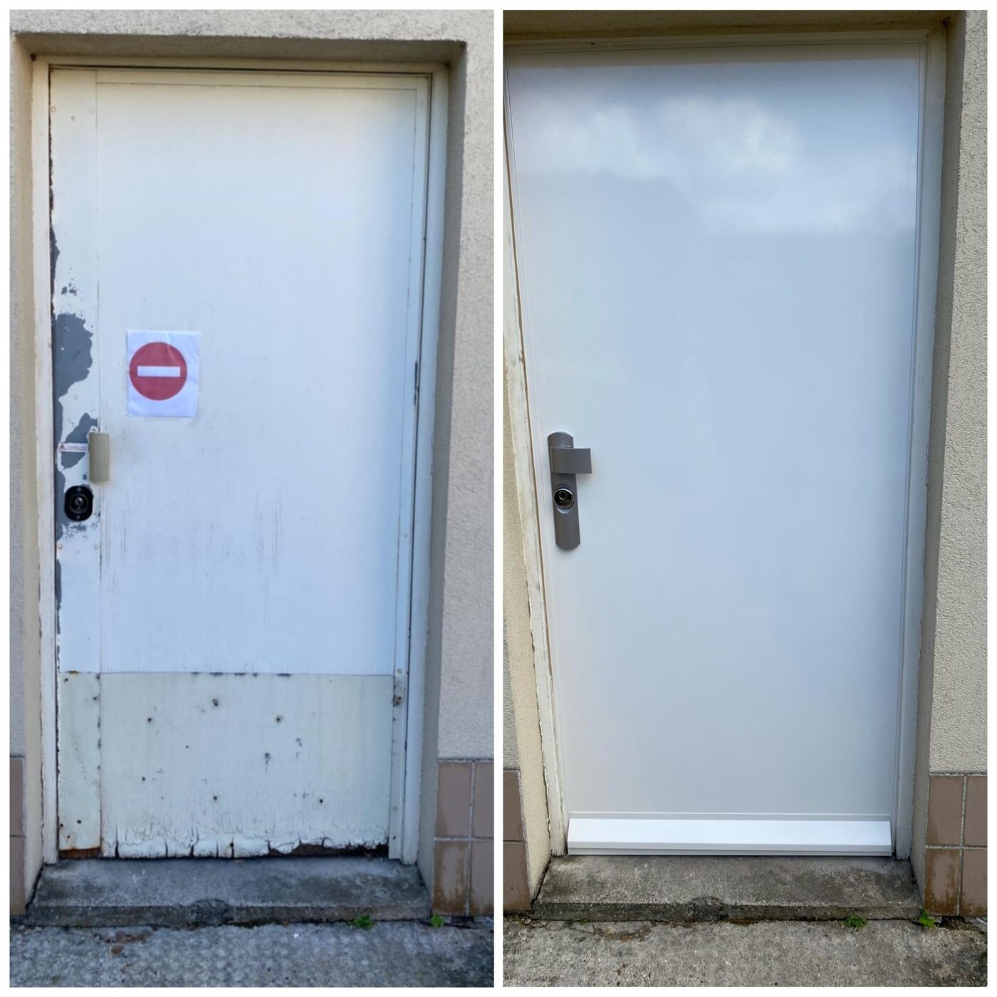 Porte de service en bois remplacée par une porte blindée haute sécurité à Ozoir-la-Ferrière — Serrurerie SESA